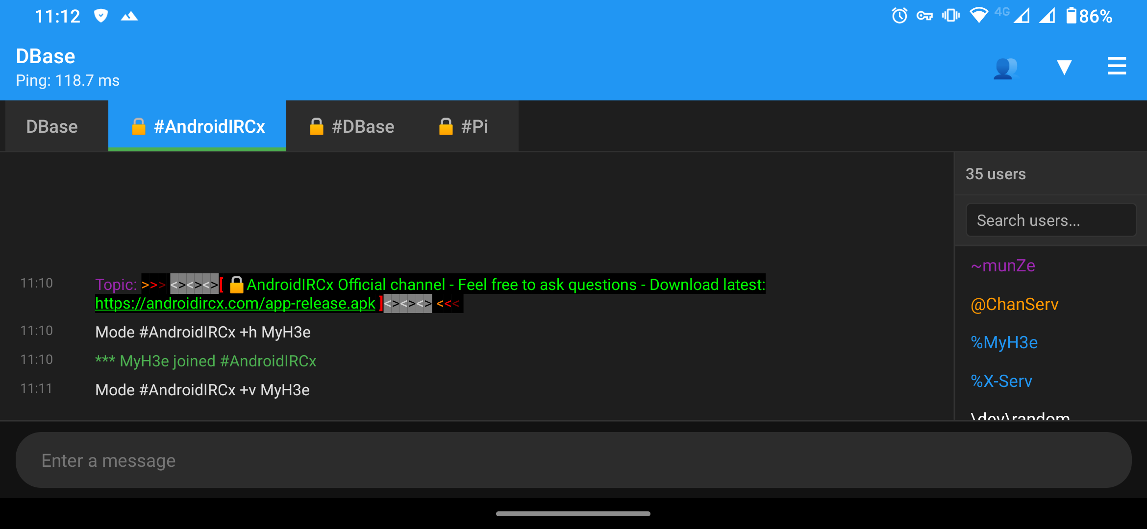 AndroidIRCx Screenshot 13